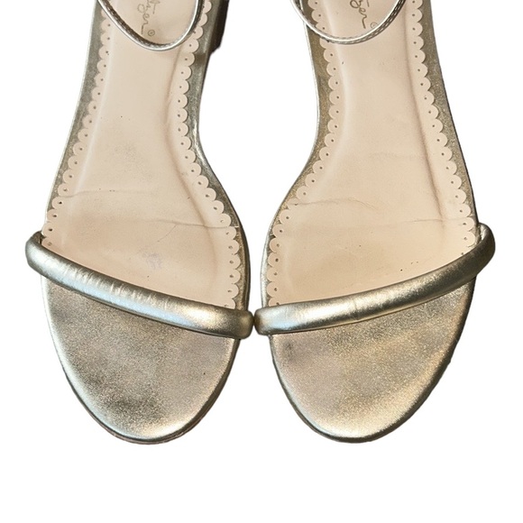 Lilly Pulitzer Laura Metallic Gold Pineapple Ankle Strap Sandals - 9.5 - Picture 9 of 16